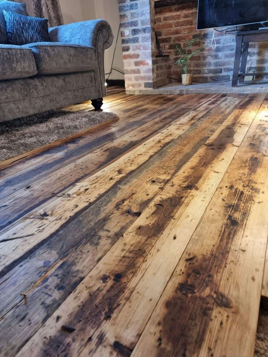 Rustic Mill Board Century Pine Reclaimed Wood Flooring UK